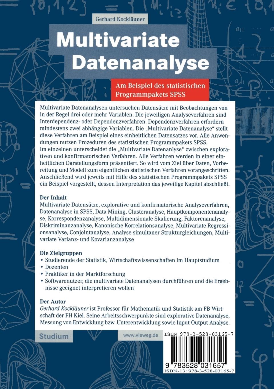 Rückseitencover Multivariate Datenanalyse