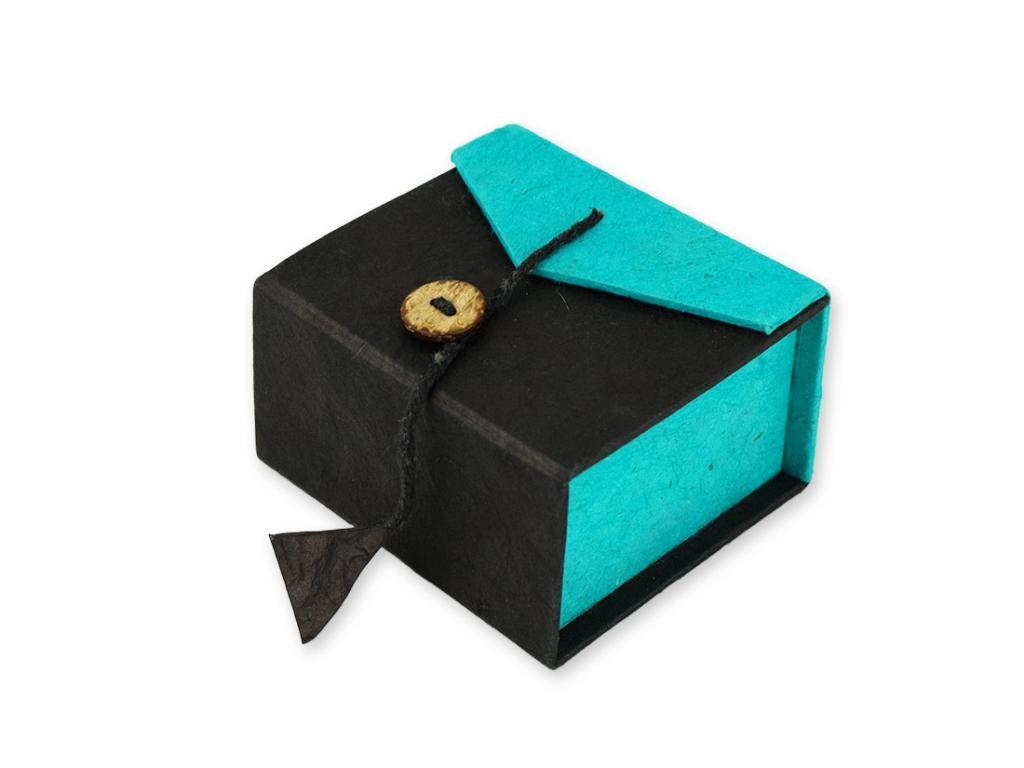 Beispielinhalt (Bild) Mini-Klangschale in Box (schwarz / türkis)