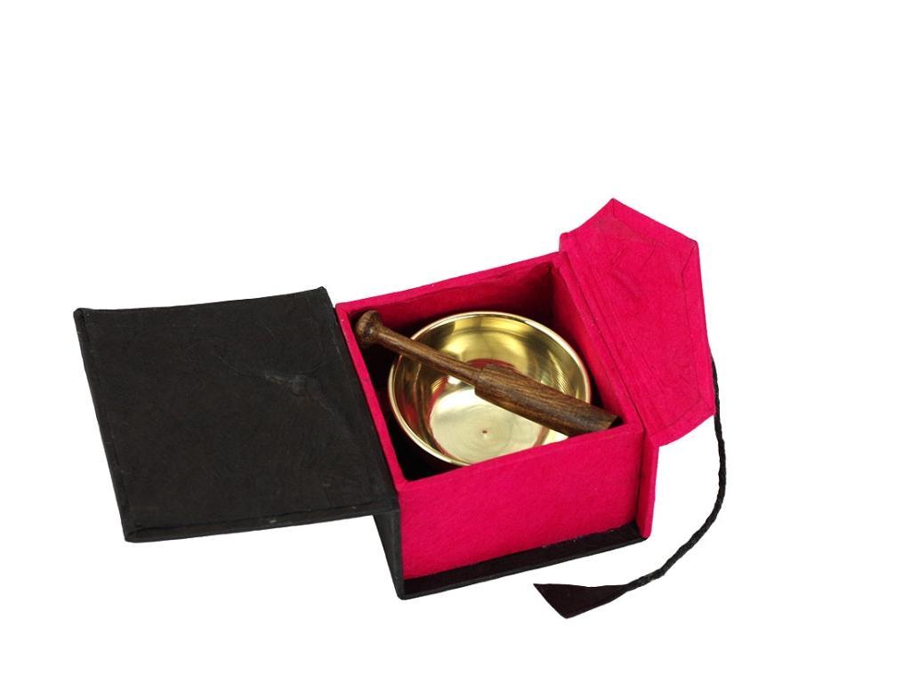 Beispielinhalt (Bild) Mini-Klangschale in Box (schwarz / pink)