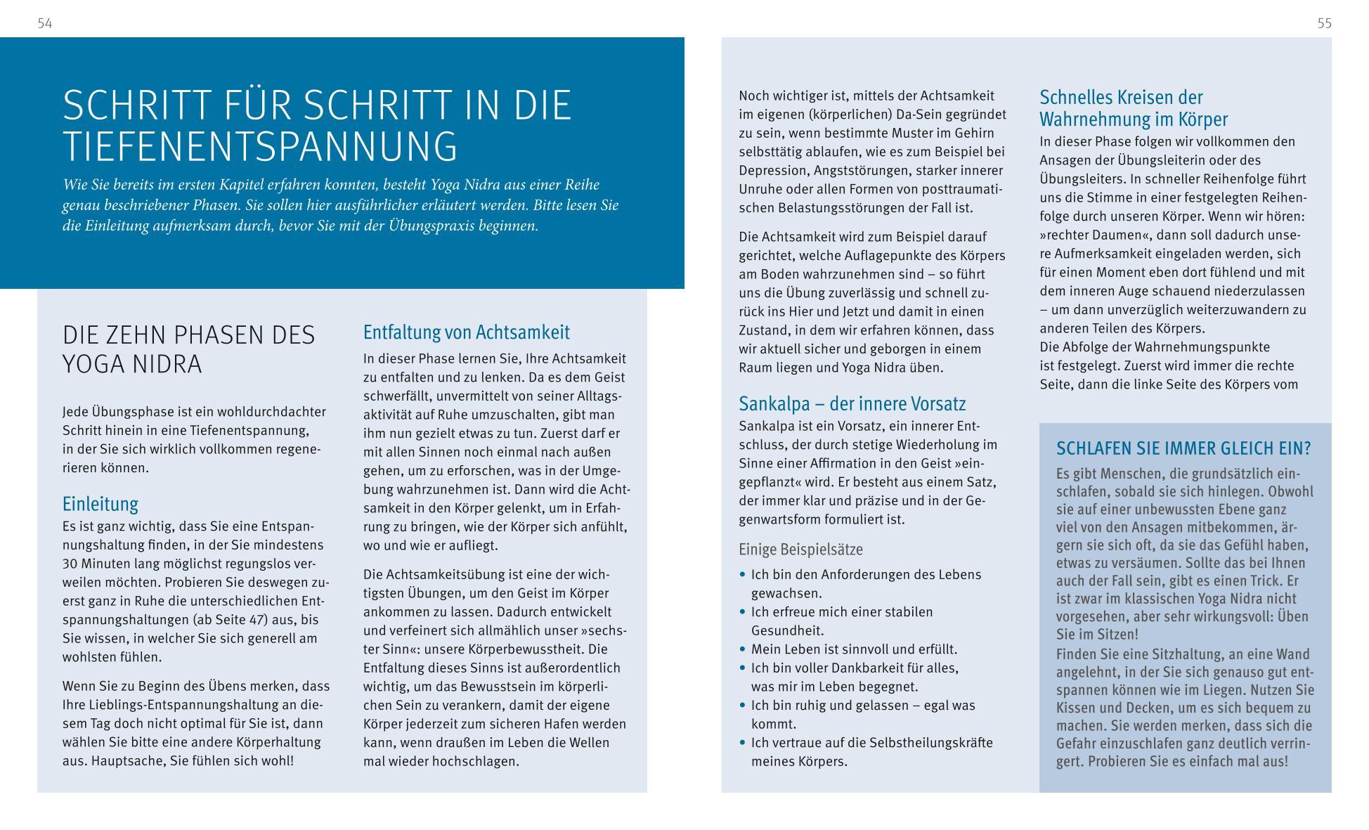 Beispielinhalt (Bild) Yoga Nidra (mit CD)