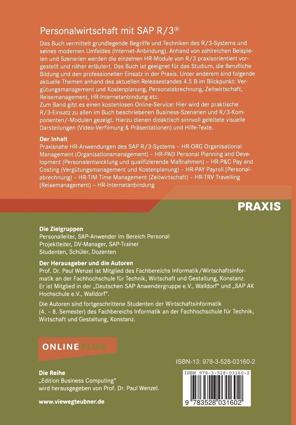 Rückseitencover Personalwirtschaft mit SAP R/3®