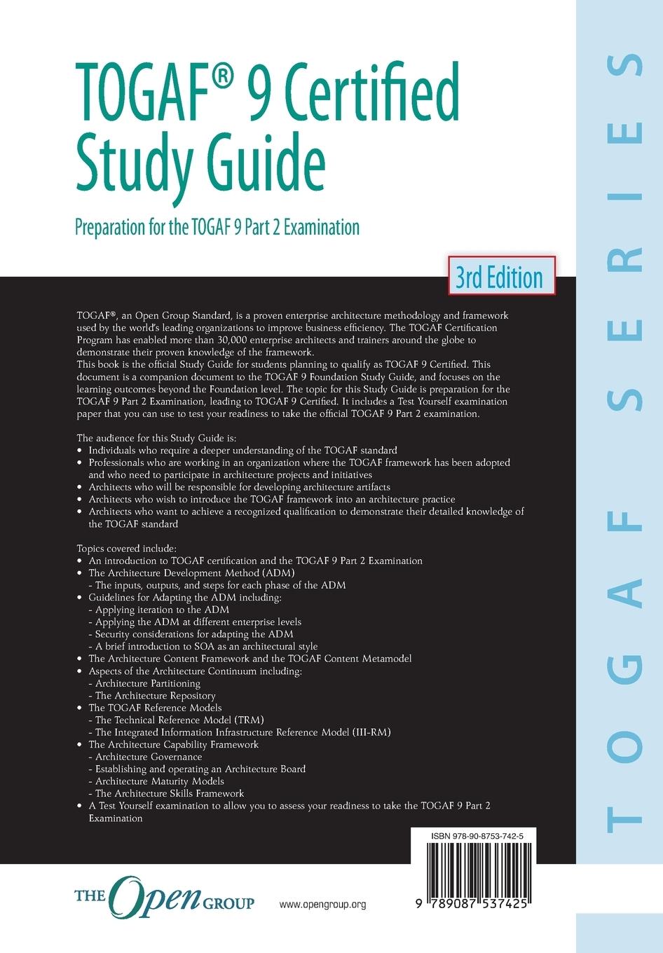 Rückseitencover TOGAF® 9 Certified Study Guide - 3rd Edition