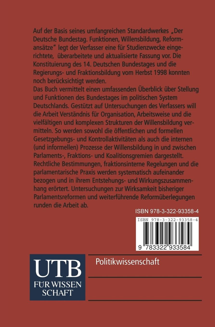 Rückseitencover Der Deutsche Bundestag