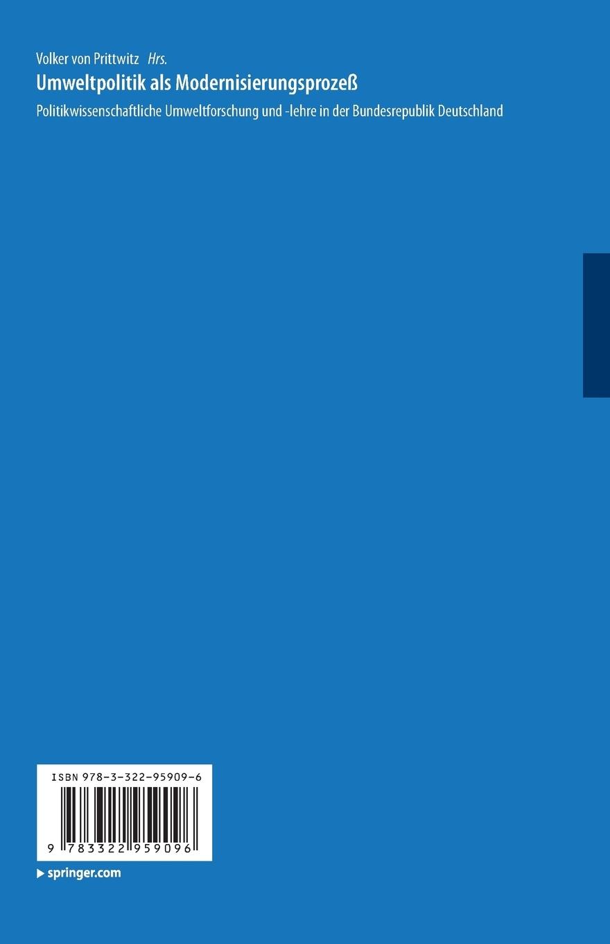 Rückseitencover Umweltpolitik als Modernisierungsprozeß