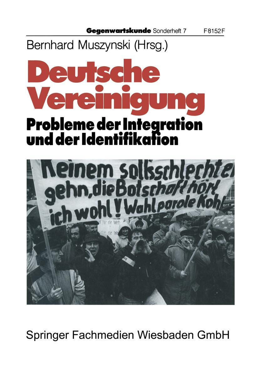 Vorderes Coverbild Deutsche Vereinigung Probleme der Integration und der Identifikation