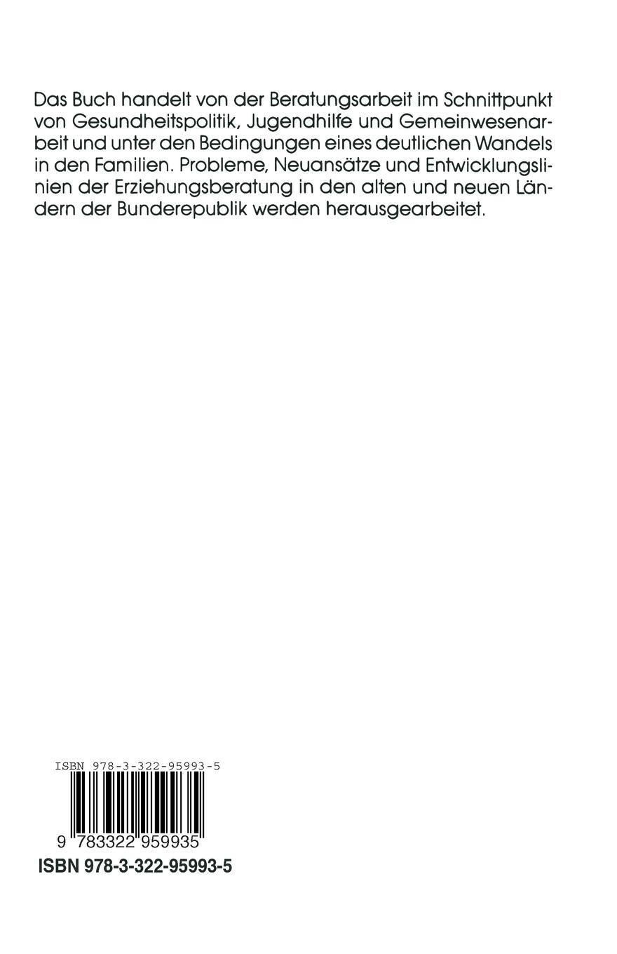 Rückseitencover Erziehungsberatung und Wandel der Familie