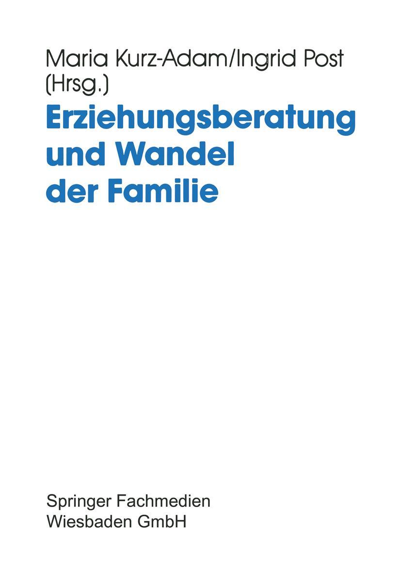 Vorderes Coverbild Erziehungsberatung und Wandel der Familie