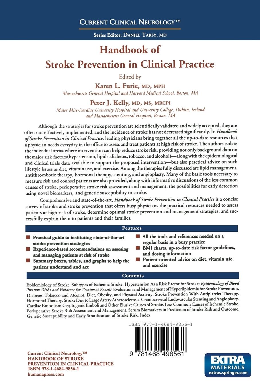 Rückseitencover Handbook of Stroke Prevention in Clinical Practice