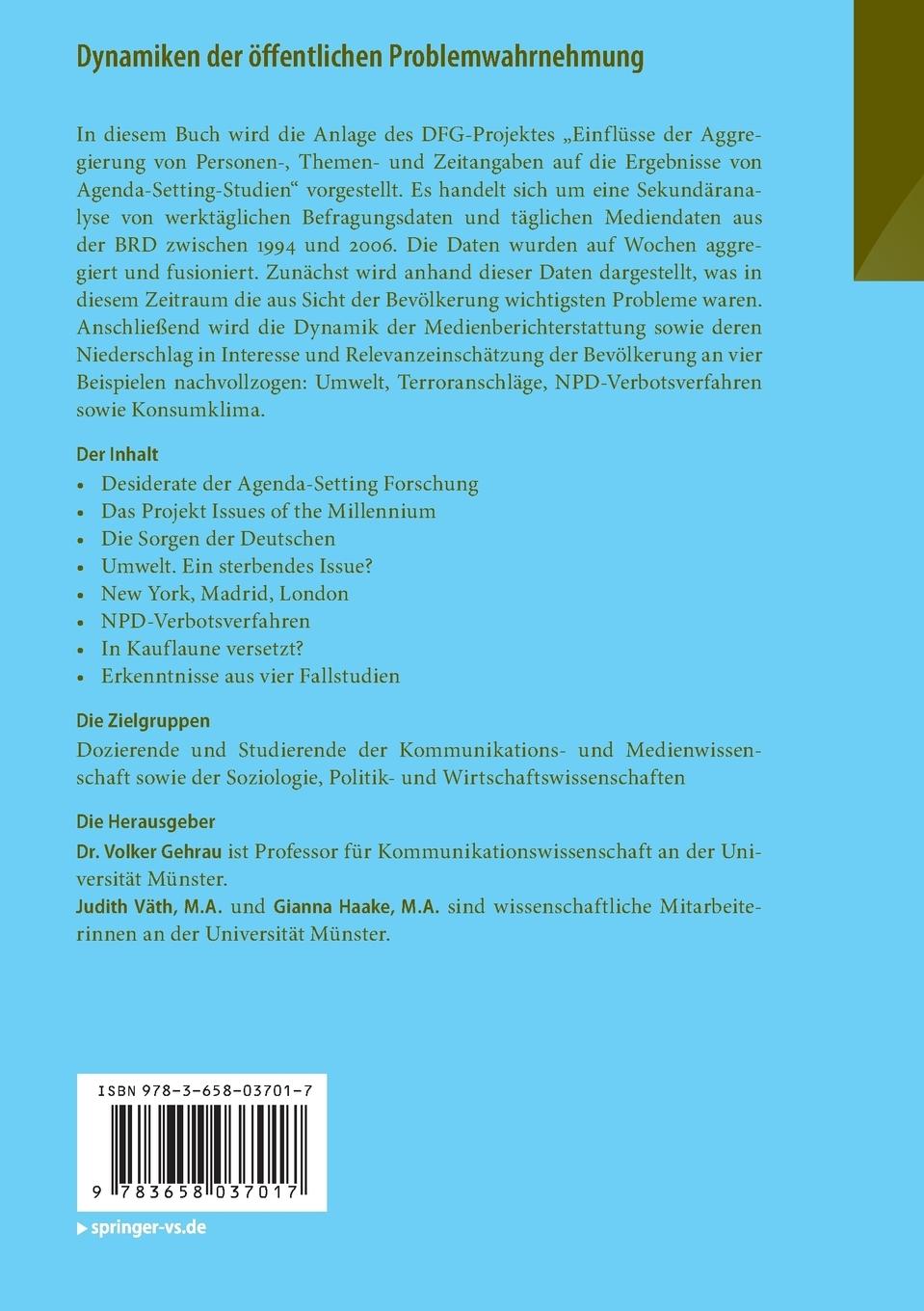 Rückseitencover Dynamiken der öffentlichen Problemwahrnehmung