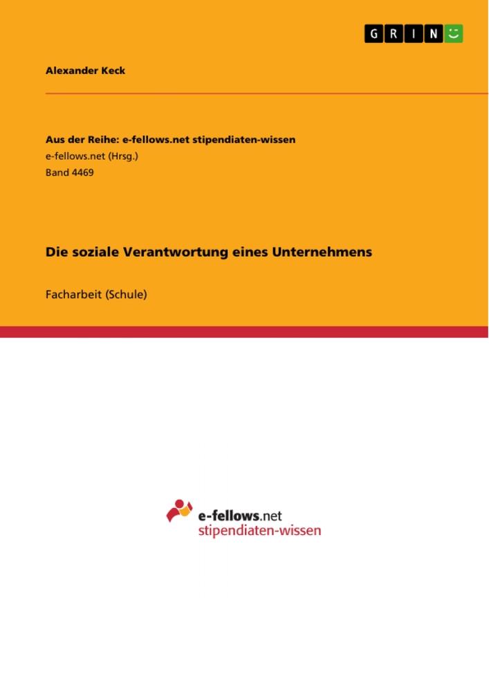 Vorderes Coverbild Die soziale Verantwortung eines Unternehmens