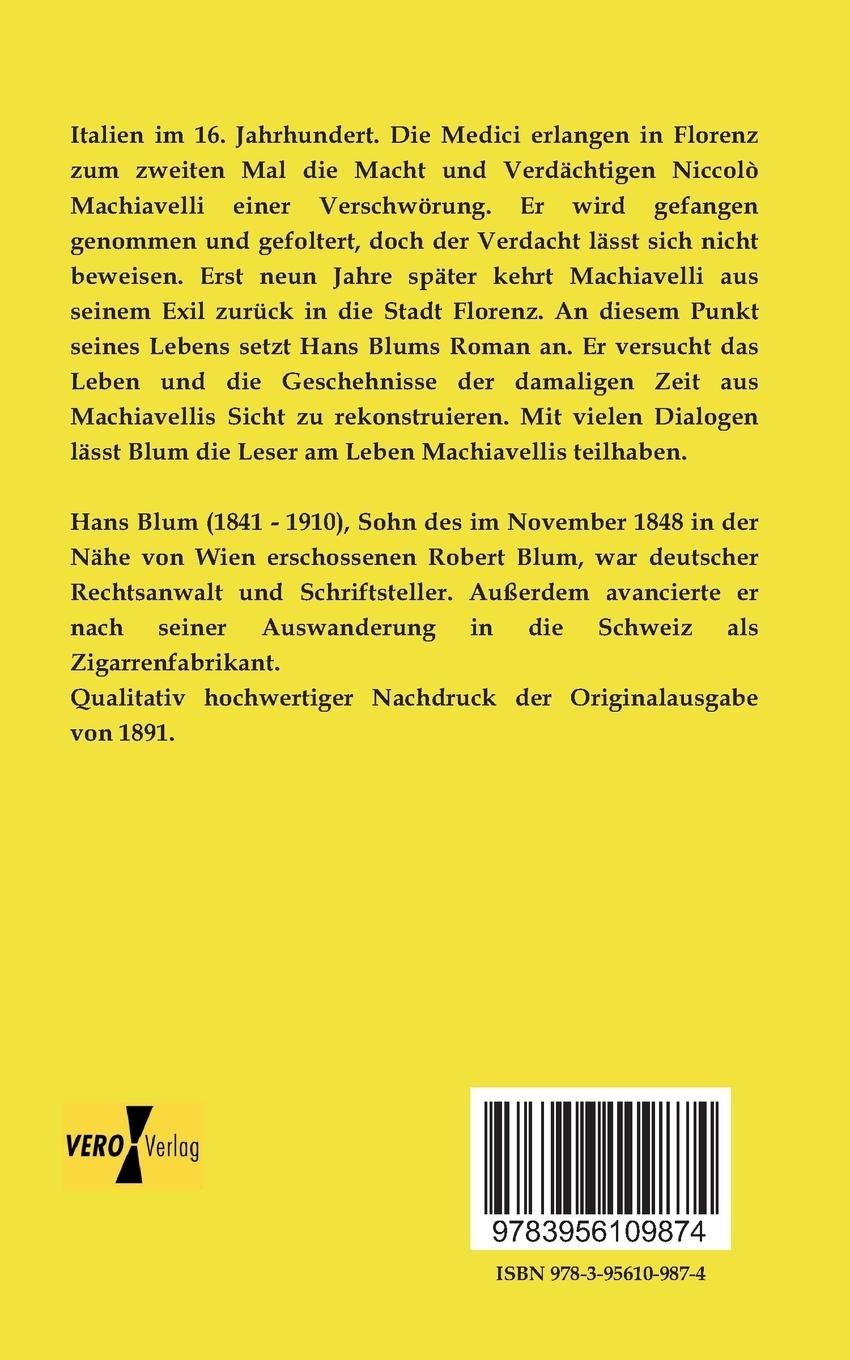 Rückseitencover Der Kanzler von Florenz