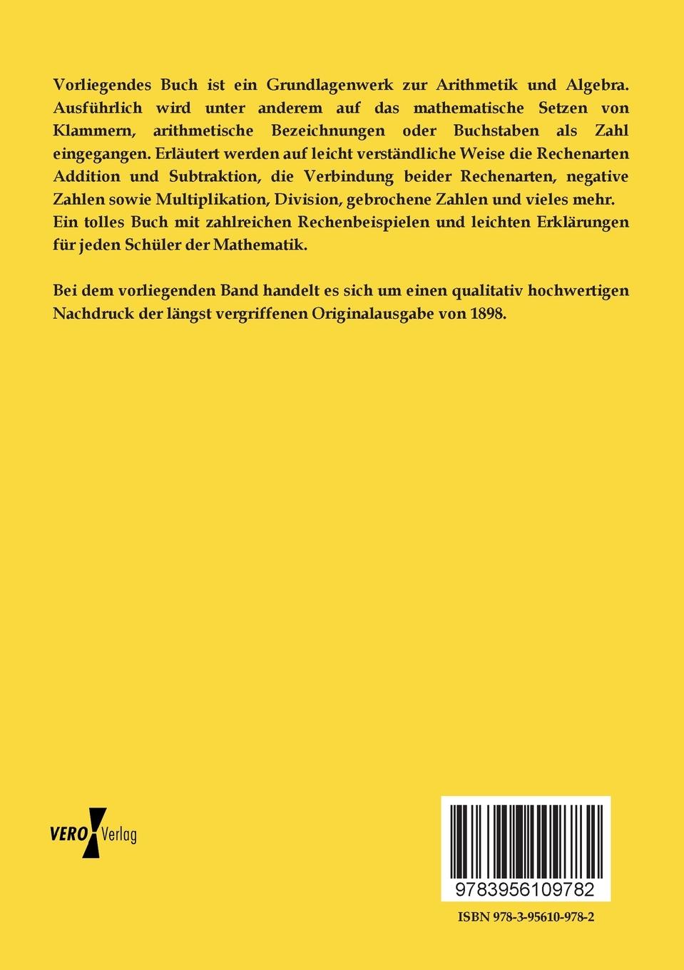 Rückseitencover Elementare Arithmetik und Algebra
