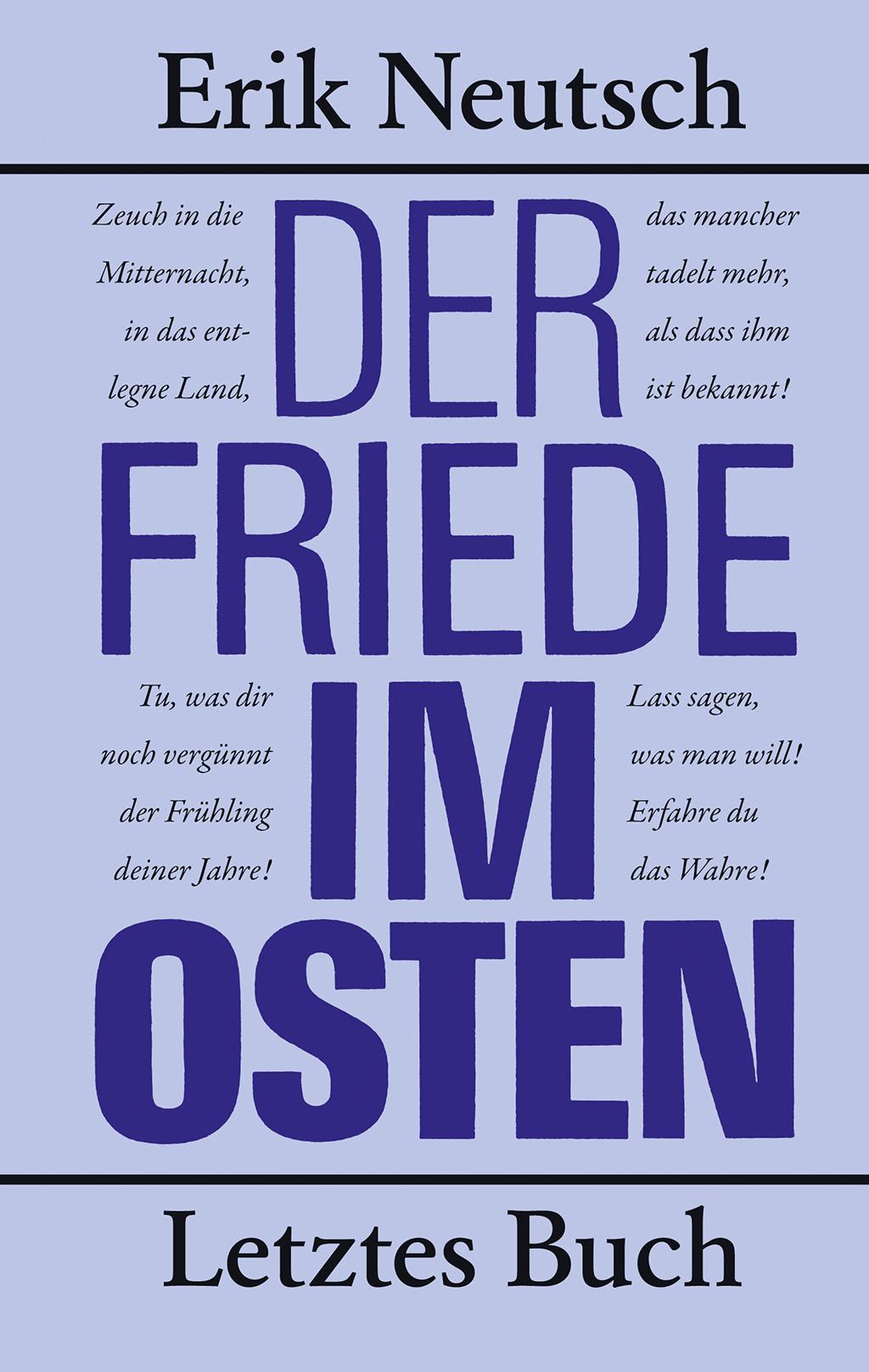 Vorderes Coverbild Der Friede im Osten