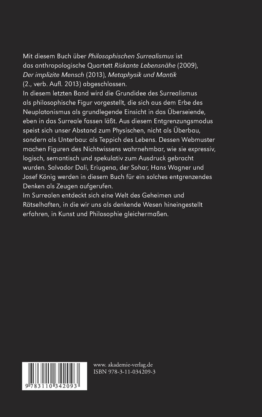Rückseitencover Philosophischer Surrealismus