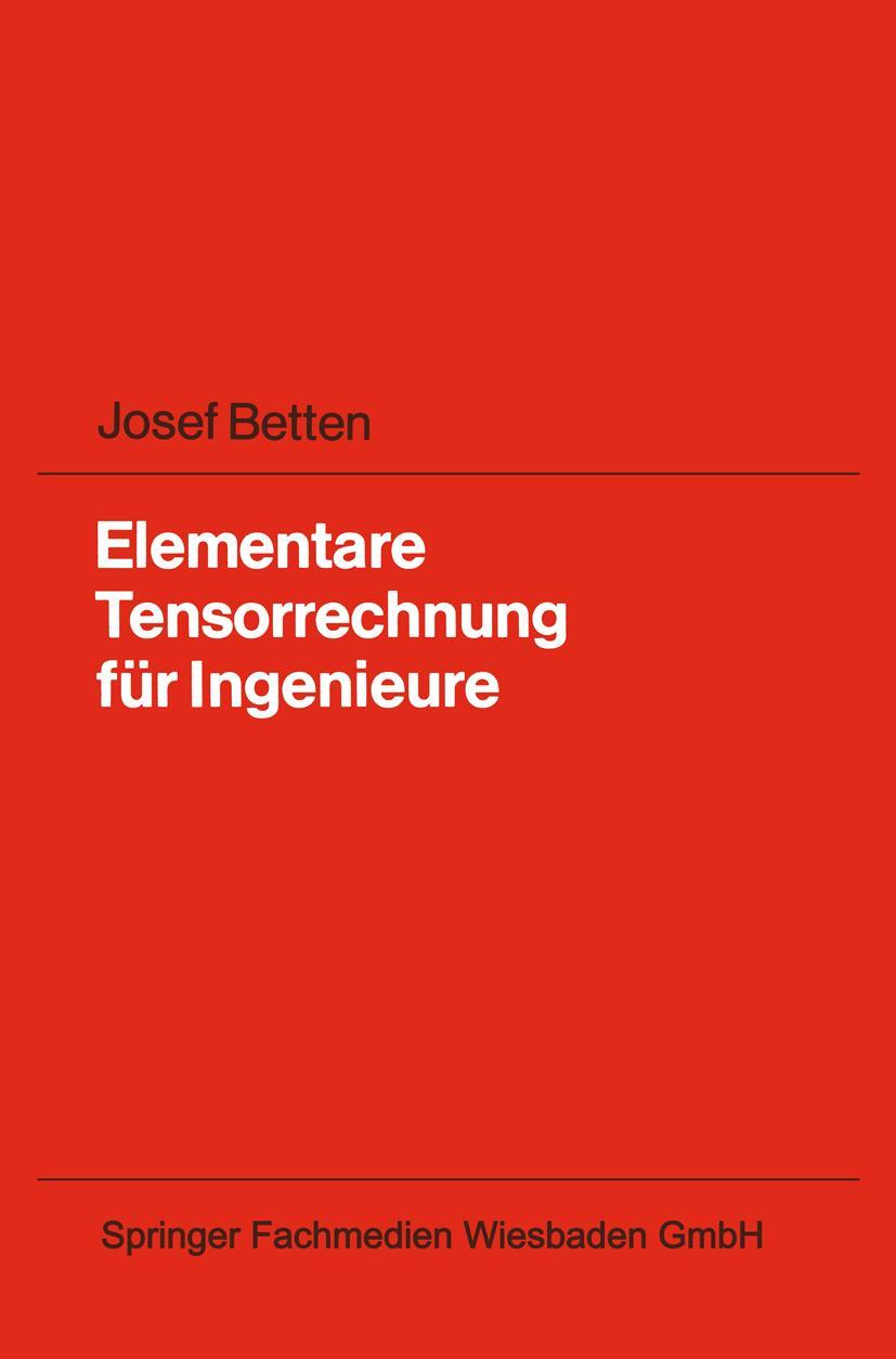 Vorderes Coverbild Elementare Tensorrechnung für Ingenieure
