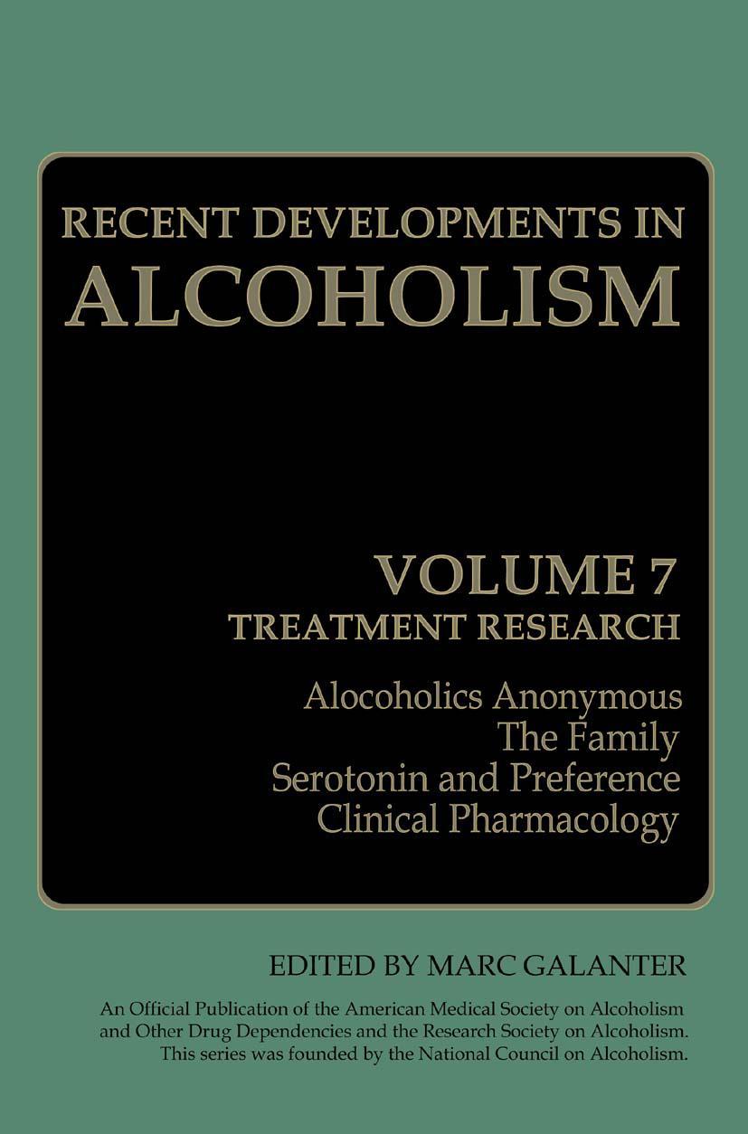 Vorderes Coverbild Recent Developments in Alcoholism