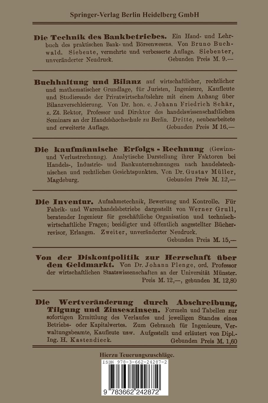 Rückseitencover Der Verkehr mit der Bank