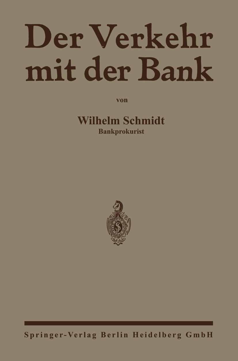 Vorderes Coverbild Der Verkehr mit der Bank