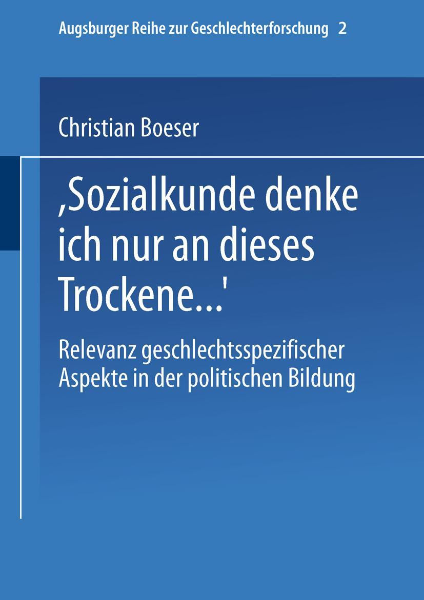 Vorderes Coverbild "Bei Sozialkunde denke ich nur an dieses Trockene ..."