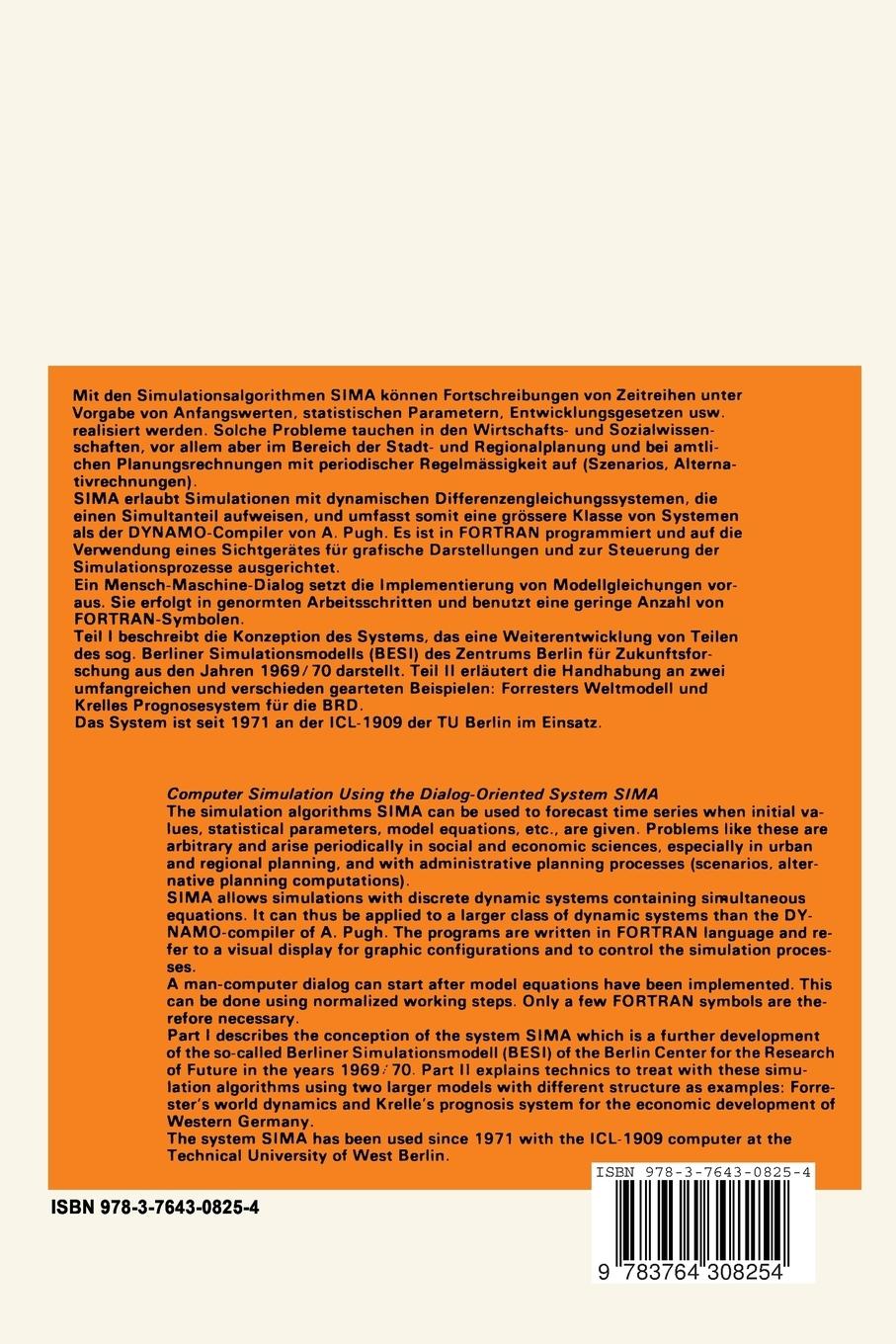 Rückseitencover Computersimulation mit dem Dialogverfahren SIMA
