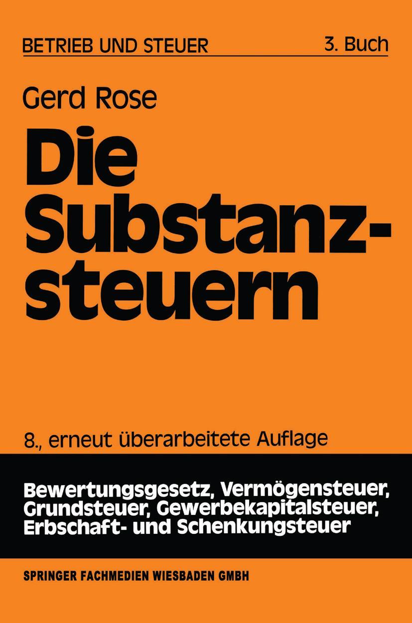Vorderes Coverbild Die Substanzsteuern