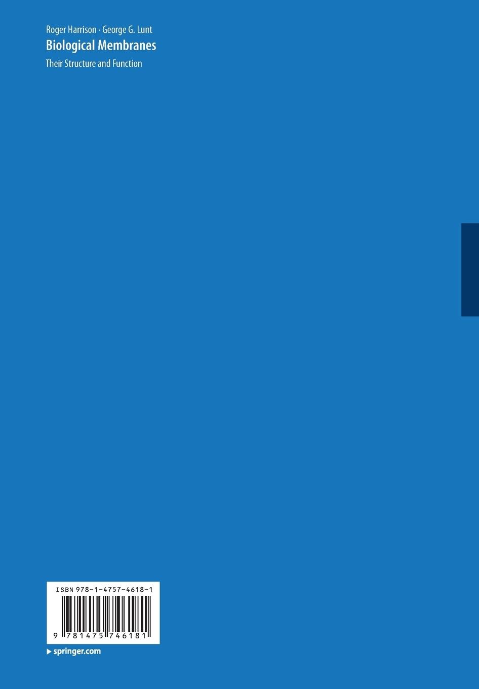 Rückseitencover Biological Membranes