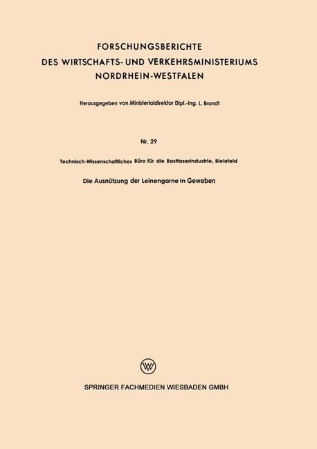 Vorderes Coverbild Die Ausnützung der Leinengarne in Geweben