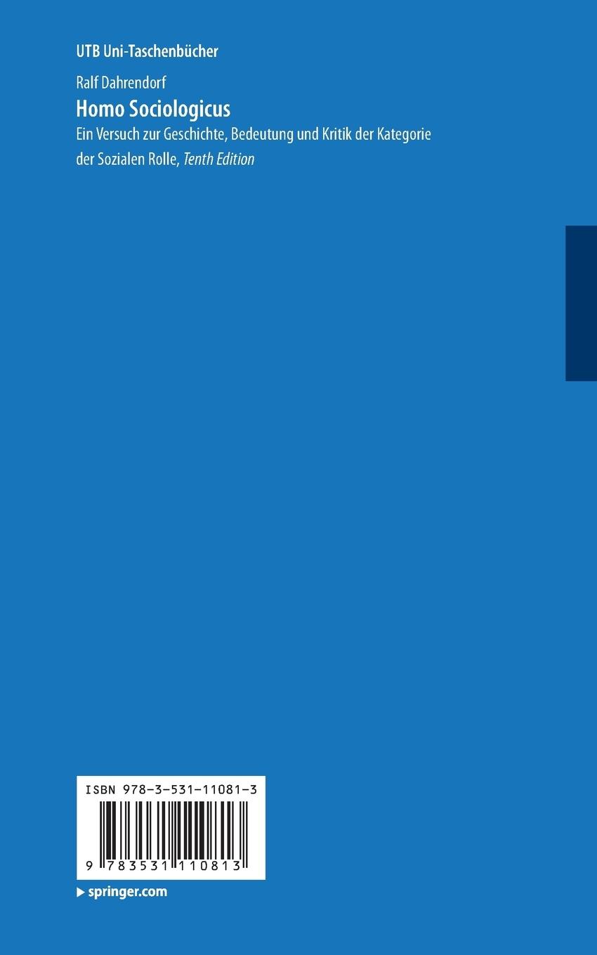 Rückseitencover Homo Sociologicus