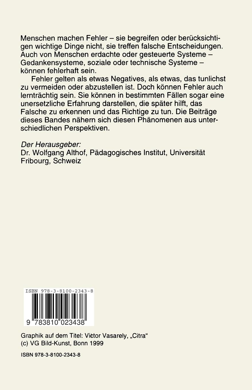 Rückseitencover Fehlerwelten