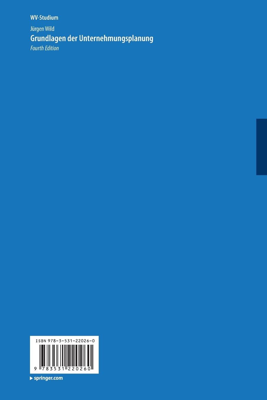 Rückseitencover Grundlagen der Unternehmungsplanung