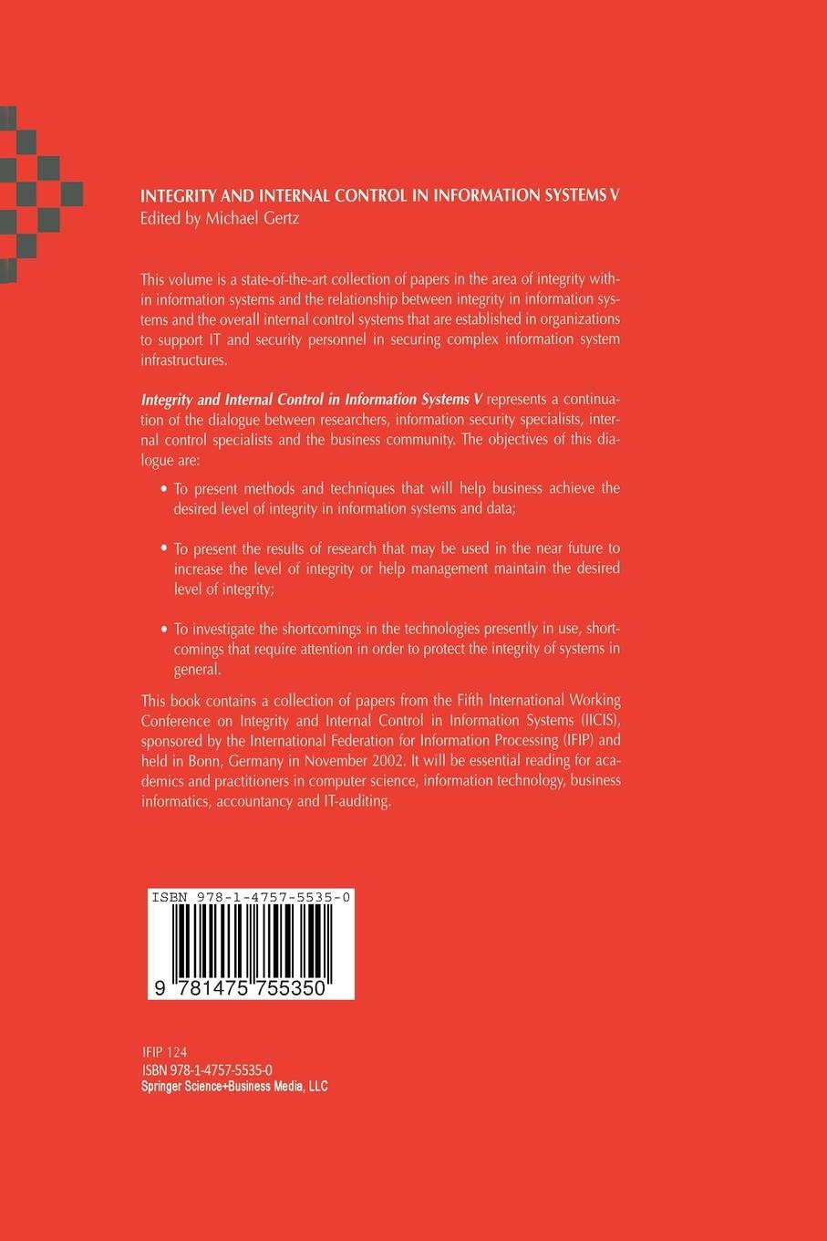 Rückseitencover Integrity and Internal Control in Information Systems V