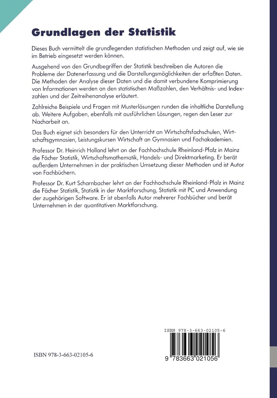 Rückseitencover Grundlagen der Statistik