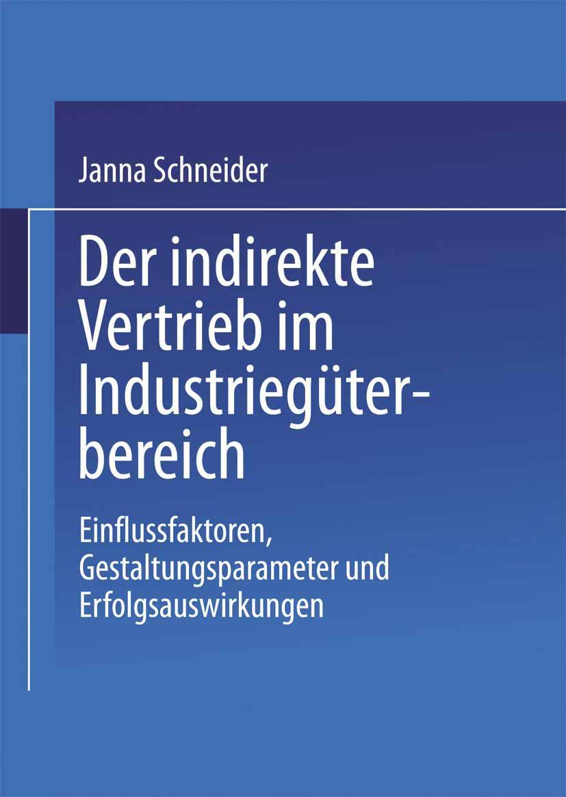 Vorderes Coverbild Der indirekte Vertrieb im Industriegüterbereich