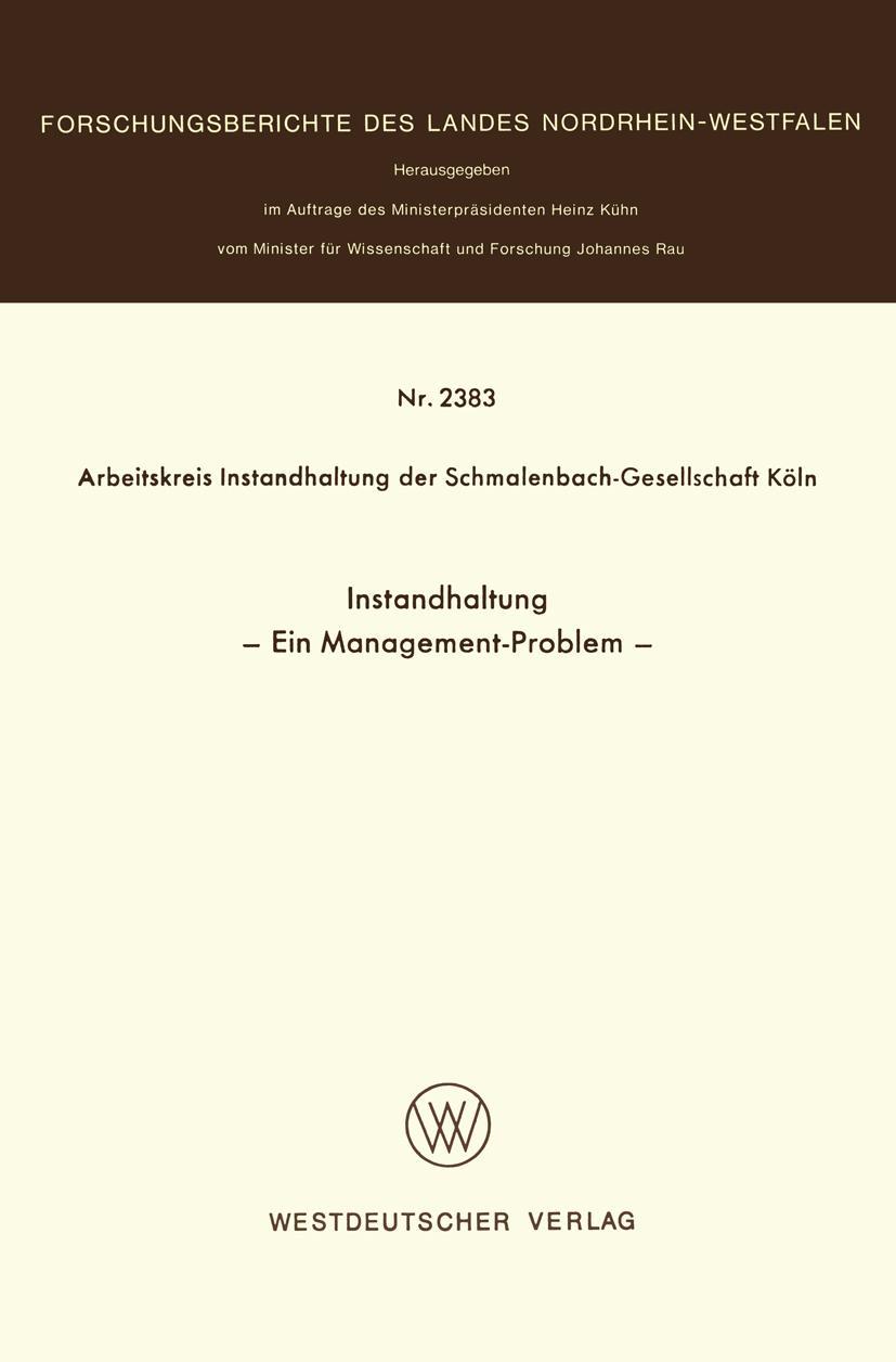 Vorderes Coverbild Instandhaltung
