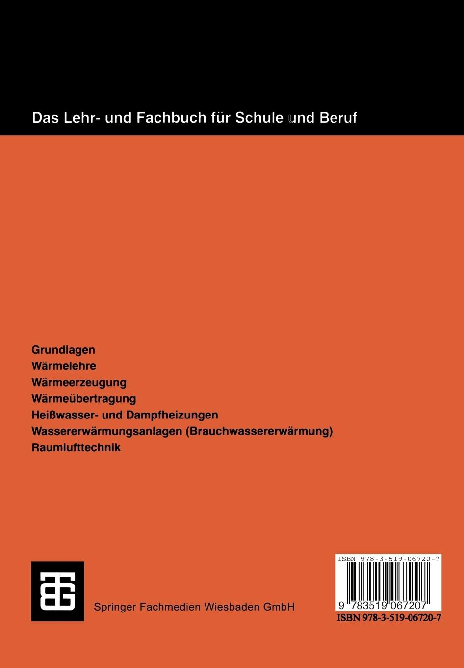 Rückseitencover Metallfachrechnen 5 Heizungs- und Raumlufttechnik