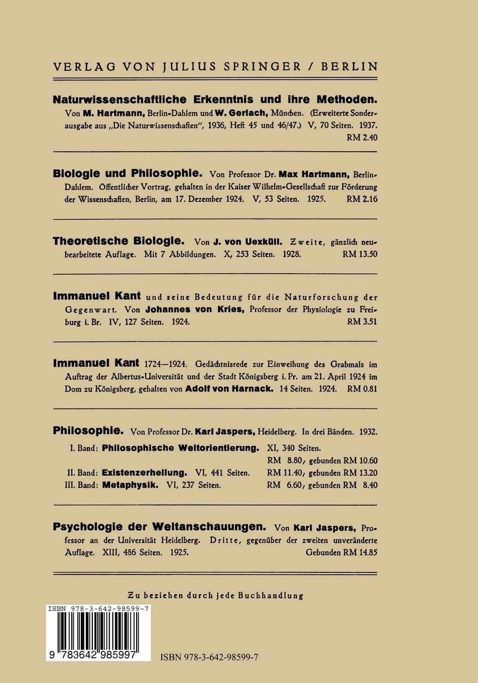 Rückseitencover Philosophie der Naturwissenschaften