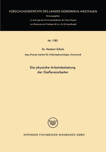 Vorderes Coverbild Die physische Arbeitsbelastung der Gießereiarbeiter