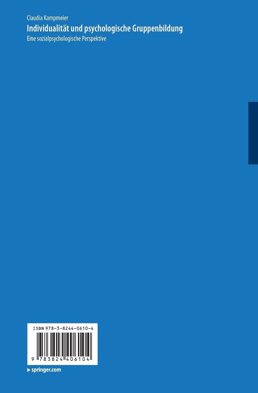 Rückseitencover Individualität und psychologische Gruppenbildung
