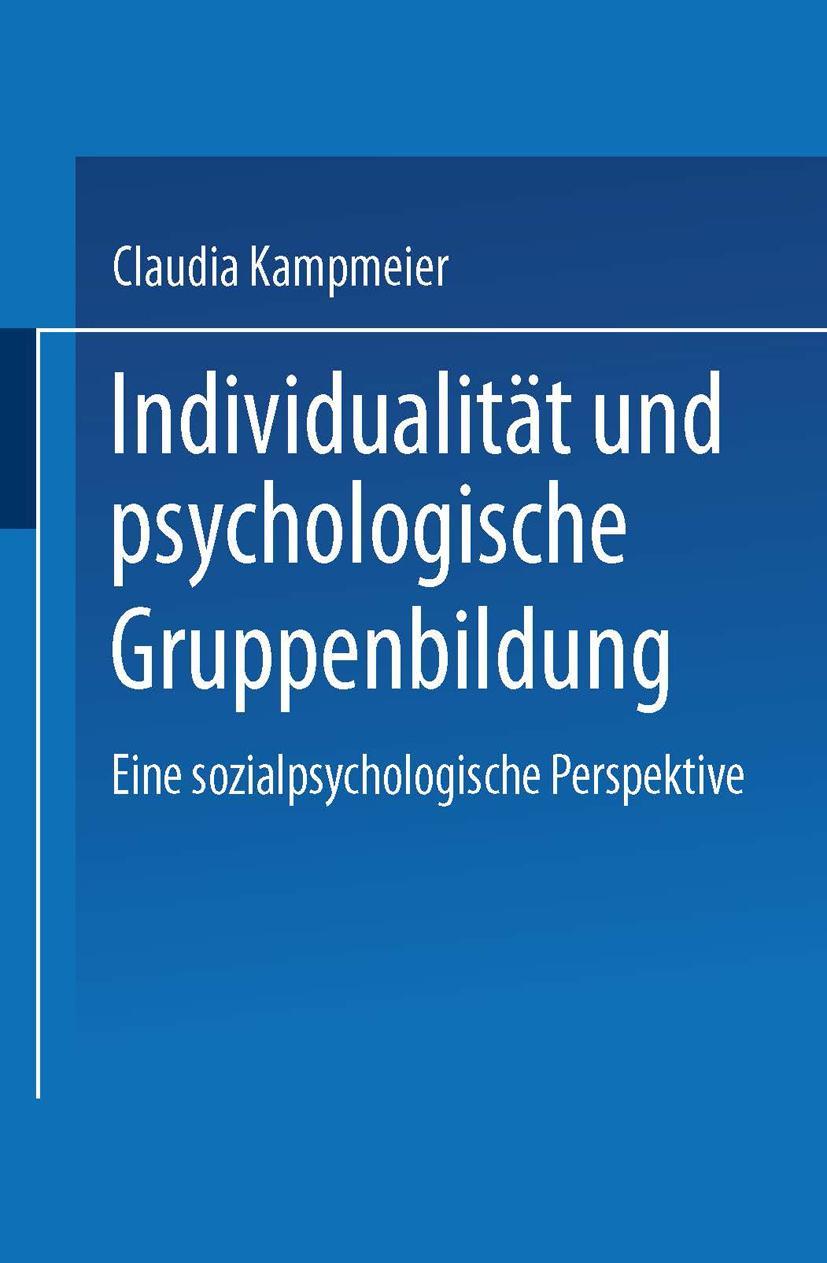 Vorderes Coverbild Individualität und psychologische Gruppenbildung