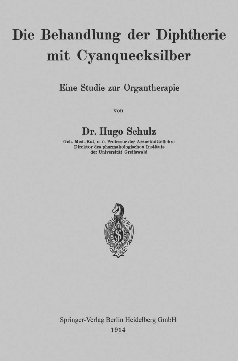 Vorderes Coverbild Die Behandlung der Diphtherie mit Cyanquecksilber