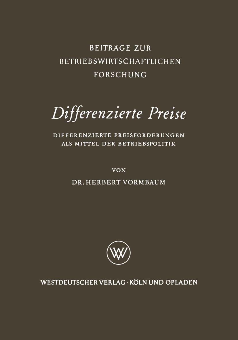 Vorderes Coverbild Differenzierte Preise