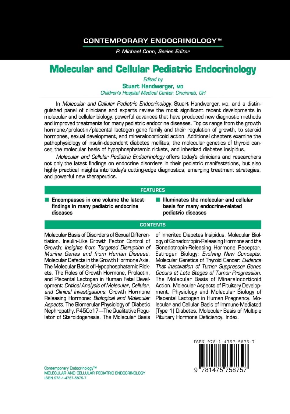 Rückseitencover Molecular and Cellular Pediatric Endocrinology