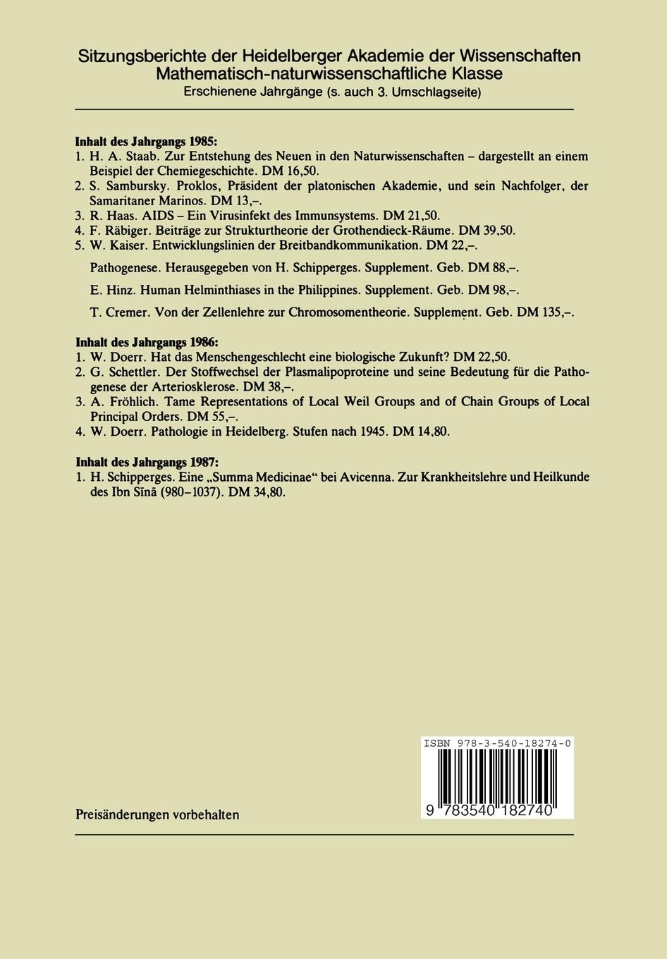 Rückseitencover Eine "Summa Medicinae" bei Avicenna