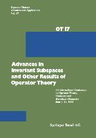 Vorderes Coverbild Advances in Invariant Subspaces and Other Results of Operator Theory