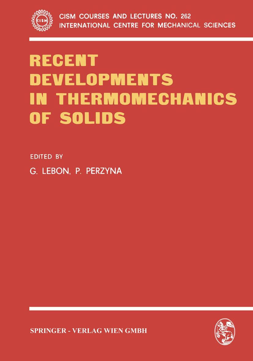 Vorderes Coverbild Recent Developments in Thermomechanics of Solids