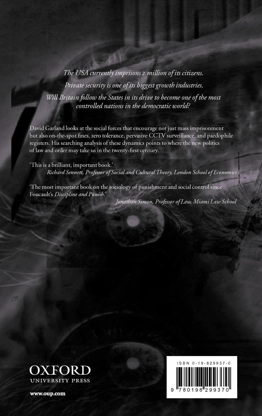 Rückseitencover The Culture of Control @Crime and Social Order in Contemporary Society'