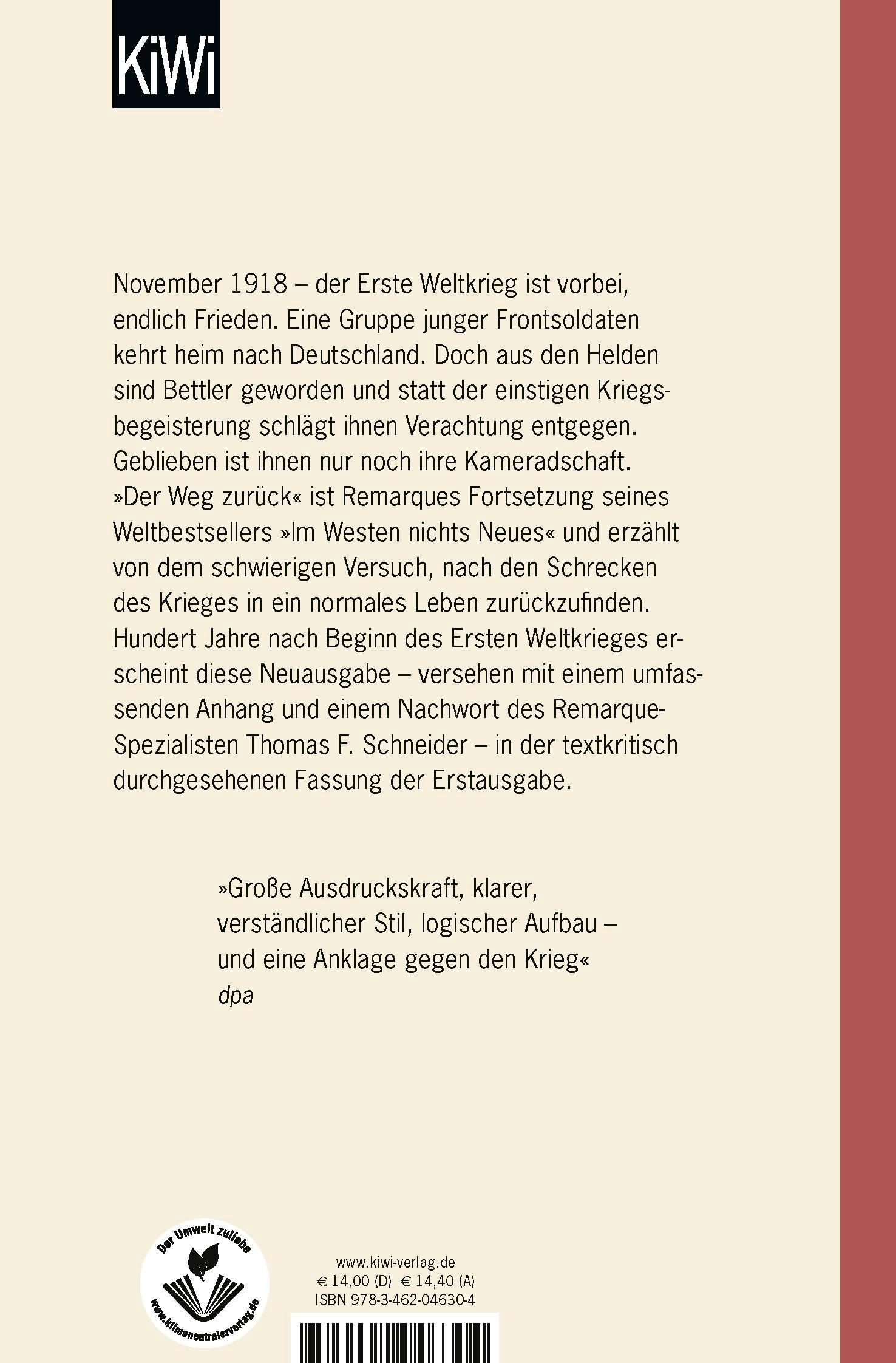 Rückseitencover Der Weg zurück