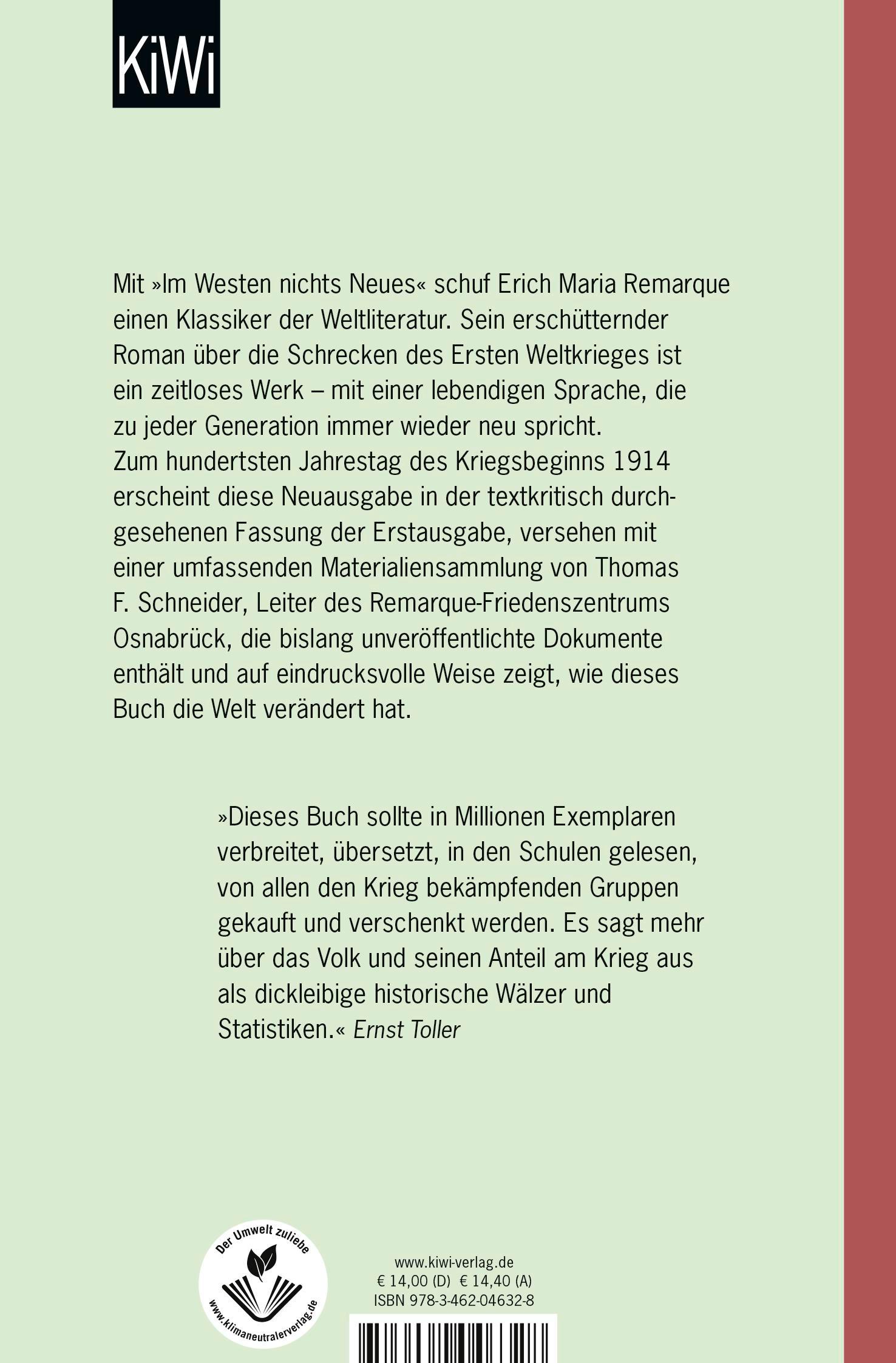 Rückseitencover Im Westen nichts Neues