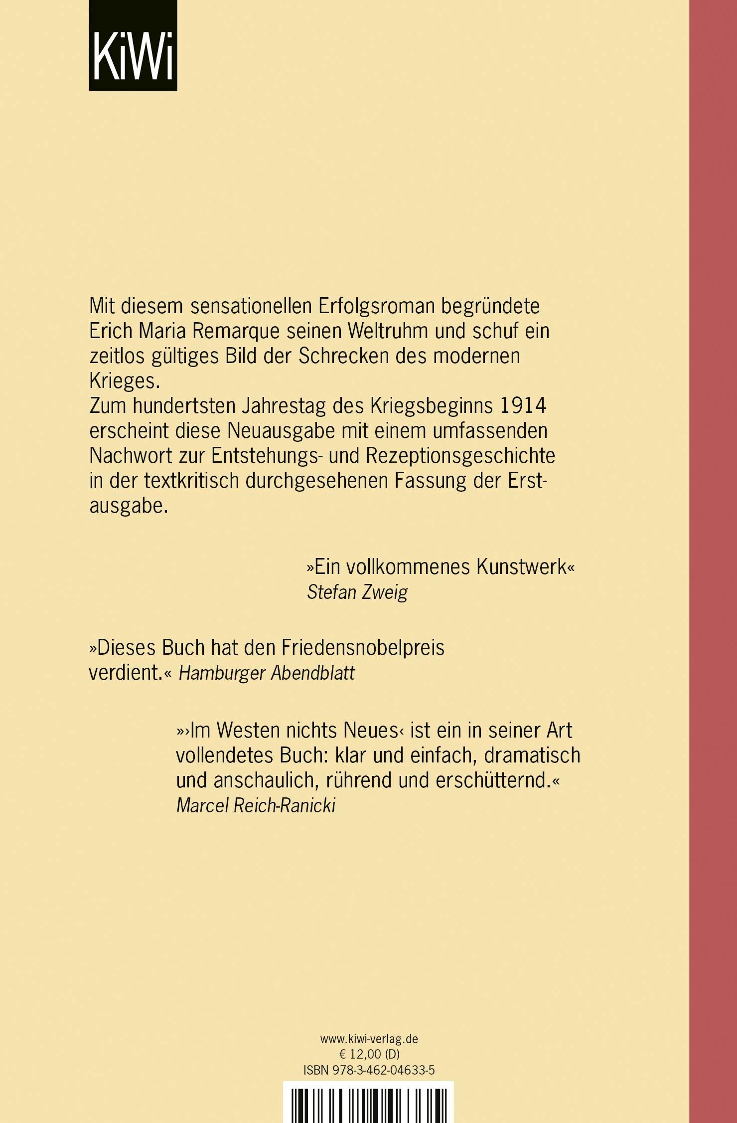 Rückseitencover Im Westen nichts Neues