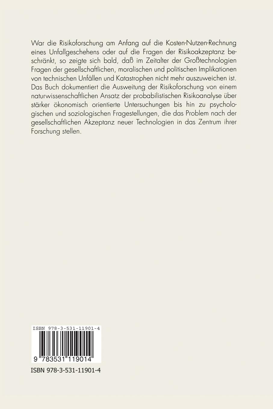 Rückseitencover Risiko und Gesellschaft